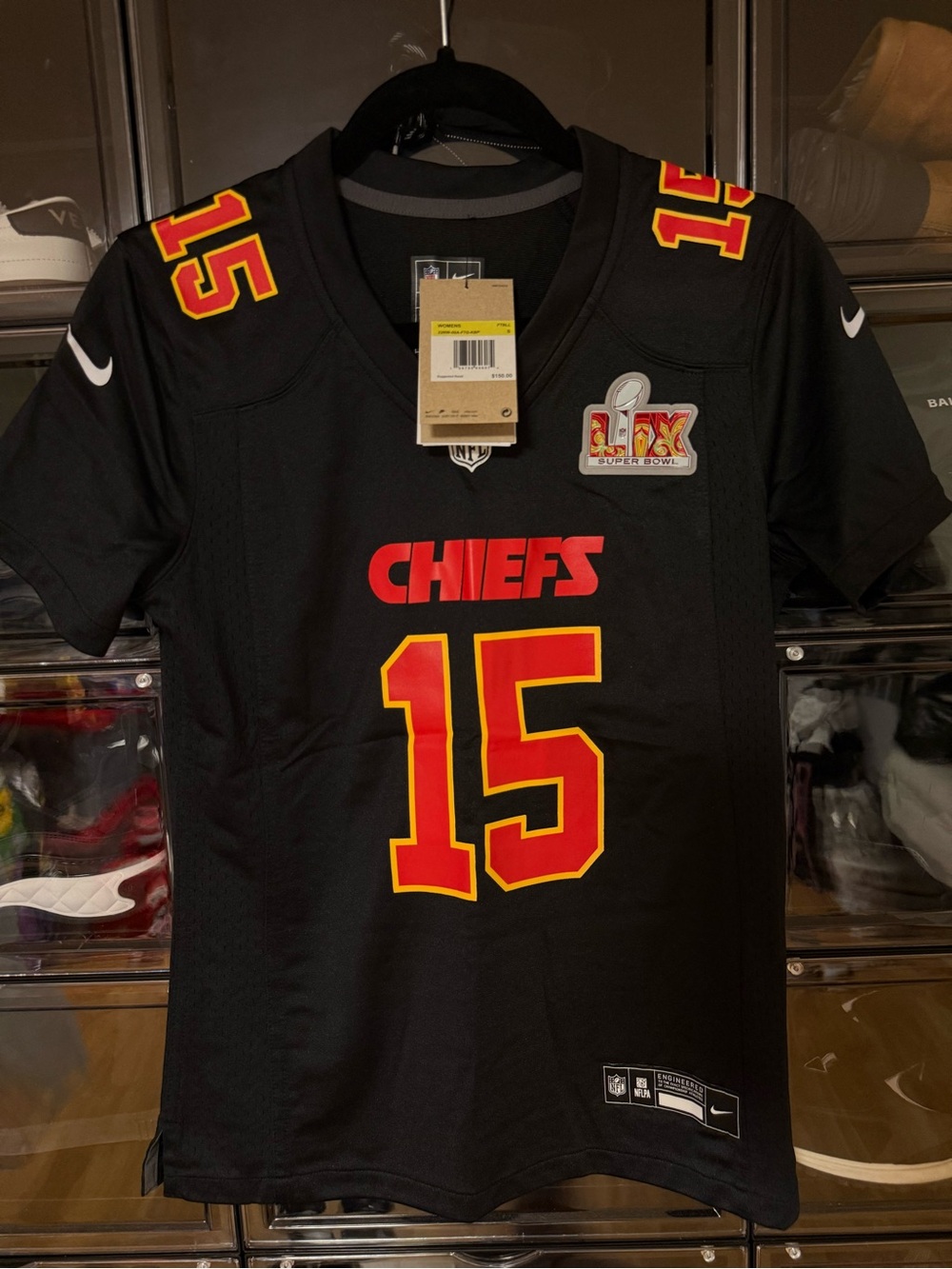 Nike Black Chiefs Graphic Jersey with Red Accents